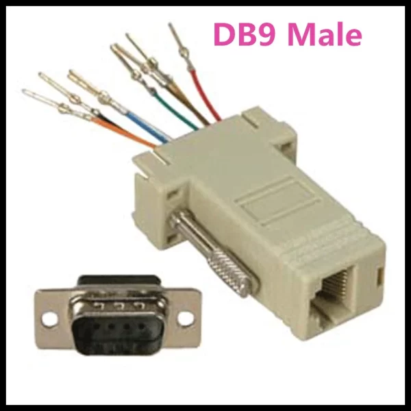 Serial DB9 9Pin RS232 Female to RJ45 Female F/F Module Adapter Connector New