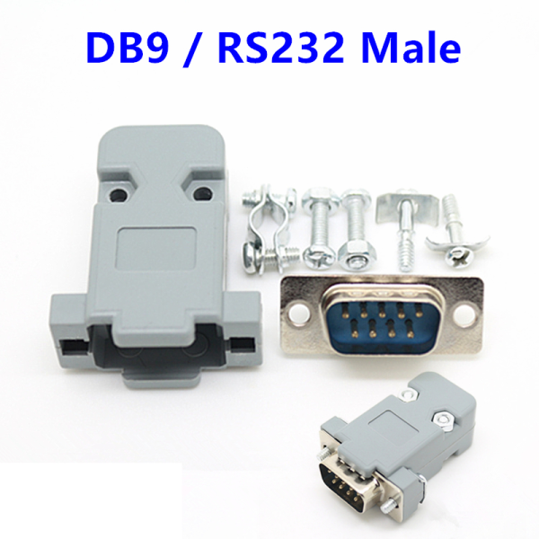 DB9 Serial Port 9 Pin Male Solder Plastic Connector