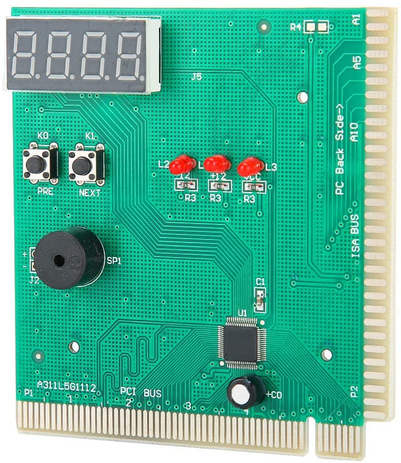 4-Digit Display Diagnostic Card, Computer PC Analyzer Diagnostic Motherboard Post Tester for Notebook Laptop PCI & ISA