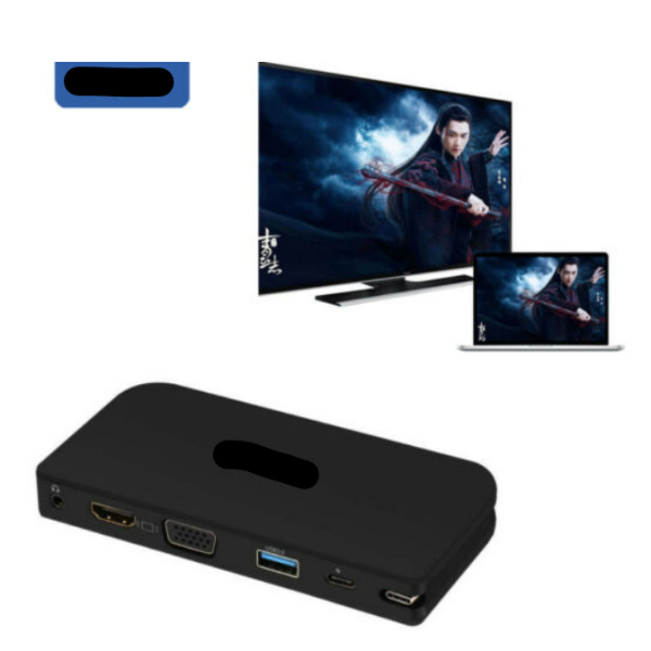 Type C to HDMI VGA TV USB 3.0 Video Adapter for Macbook Google Chromebook Pixel