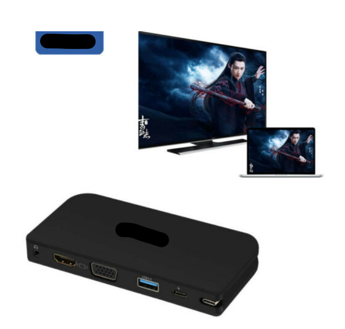Type C to HDMI VGA TV USB 3.0 Video Adapter for Macbook Google Chromebook Pixel