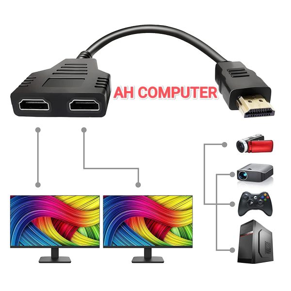 HDMI Splitter Cable Male To Dual 2 Female Y Adapter /HDMI-Y
