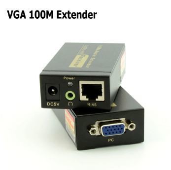 VGA Extender 100M Over Cat5e / 6-568B Network Cable High Resolution 1920x1440