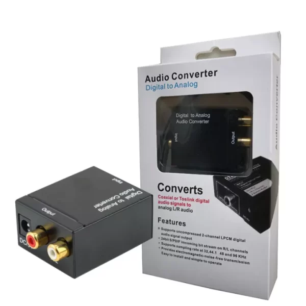 Audio Converter Optical Koaxial Toslink Digital to Analog 3.5mm RCA Adapter