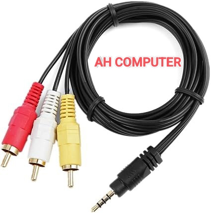 Stereo 3.5mm to 3 RCA audio/video (AV) adapter cable