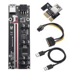 2022 Upgraded VER009S Plus PCI-E Riser Card 009S PCIE X1 To X16 6Pin Power 60CM USB 3.0 Cable For Graphics Card GPU Mining ETH 009S Plus Video Card Extension Cable PCI Express Riser Extender Card Adapter 6-Pin 