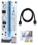PCIe PCI-E PCI Express Riser Card VER008S PC1x to 16x USB 3.0 Data Cable SATA to 4Pin IDE
