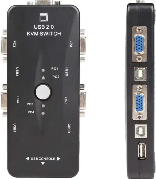 4 Port KVM Switch VGA USB Port