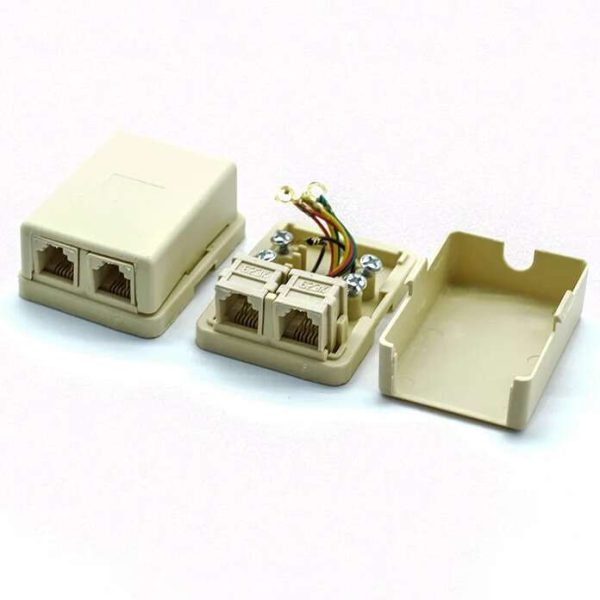 Telephone ( TNT ) Lan Phone Box Socket and Connecting / Dual ( 2 ) Port / RJ 11 Port