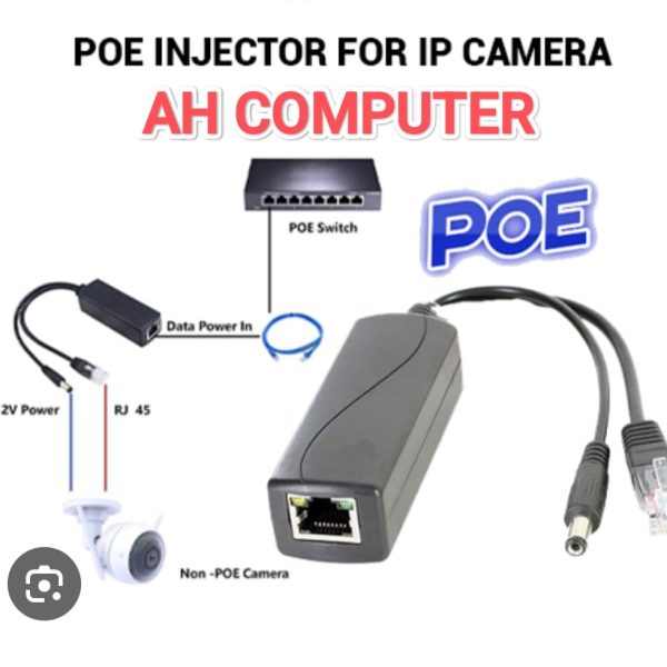 100M PoE Splitter / Adapter 12V 1A IEEE 802.3Af 1.5KV Isolation Protection