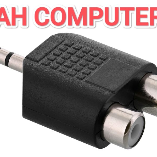 3.5mm stereo male jack to dual RCA female adapter (audio Y-splitter)