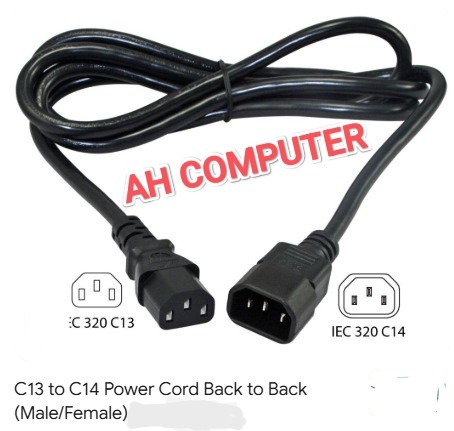 C13 to C14 Back to Back (Male/Female) Power Cable 1.5M Long Cable