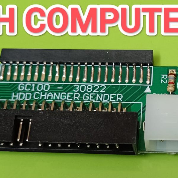 2.5-inch laptop IDE to 3.5-inch desktop IDE hard drive adapter (labeled "HDD CHANGER GENDER"), which allows a 44-pin 2.5-inch PATA/IDE drive to connect to a standard 40-pin 3.5-inch desktop motherboard interface