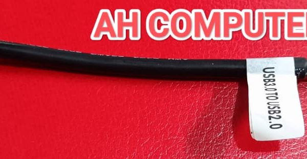 Black USB 3.0 to USB 2.0 adapter cable with a 20-pin female/male connector on one end and a 9-pin USB 2.0 connector on the other.