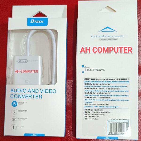 DTECH DT 6505 Display Port to HDMI Male to Female HD Audio Video Converter and Conversion Cable
