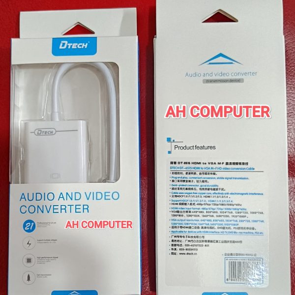 DTECH DT-6515 HDMI (Male) to VGA (Female) Full HD Audio Video Conversion and Converter and Adapter and connector