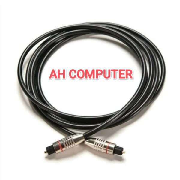 2m digital optical audio fiber cable male-to-male connectors / Analog to digital / Digital to Analog Converter compatible devices like TVs, soundbars, and home theater systems.