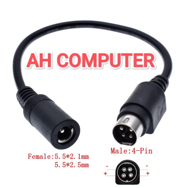 DC power adapter cable  5.5x2.1mm or 5.5x2.5mm female barrel jack into a 4-pin male round power plug