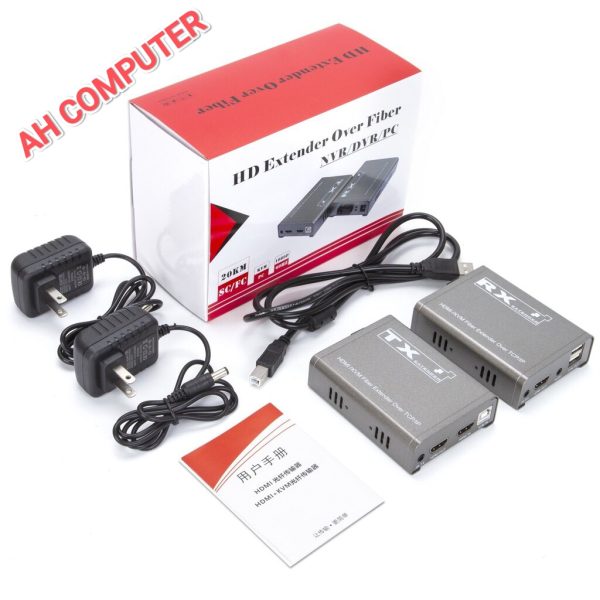 20Km HDMI KVM Fiber Extender HDMI With USB2.0 Fiber Optic Cable HDMI to Fiber Video Audio Transmitter Converter