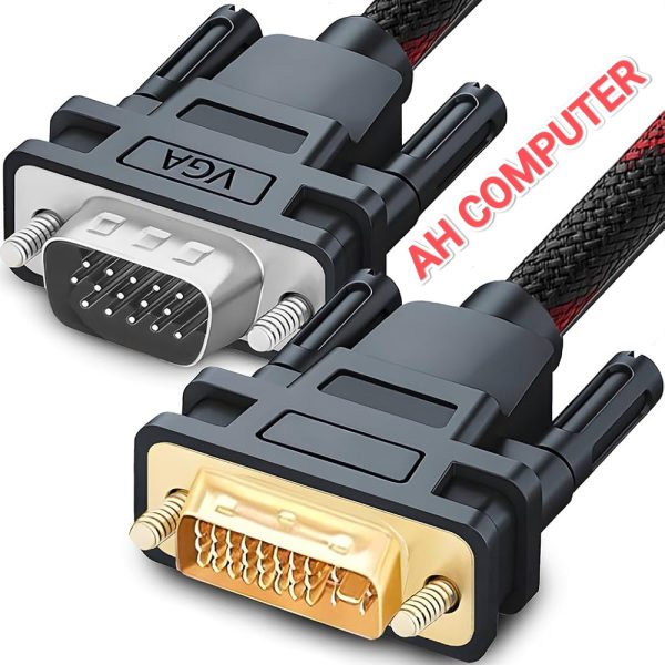 DVI to VGA video adapter cable / DVI-I (24+5 pin) male connector to VGA (15-pin) male connector