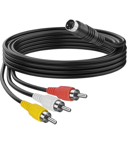S-Video 4 pin Male  to AV / 3RCA Male video cable
